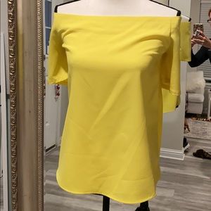 Off shoulder yellow blouse